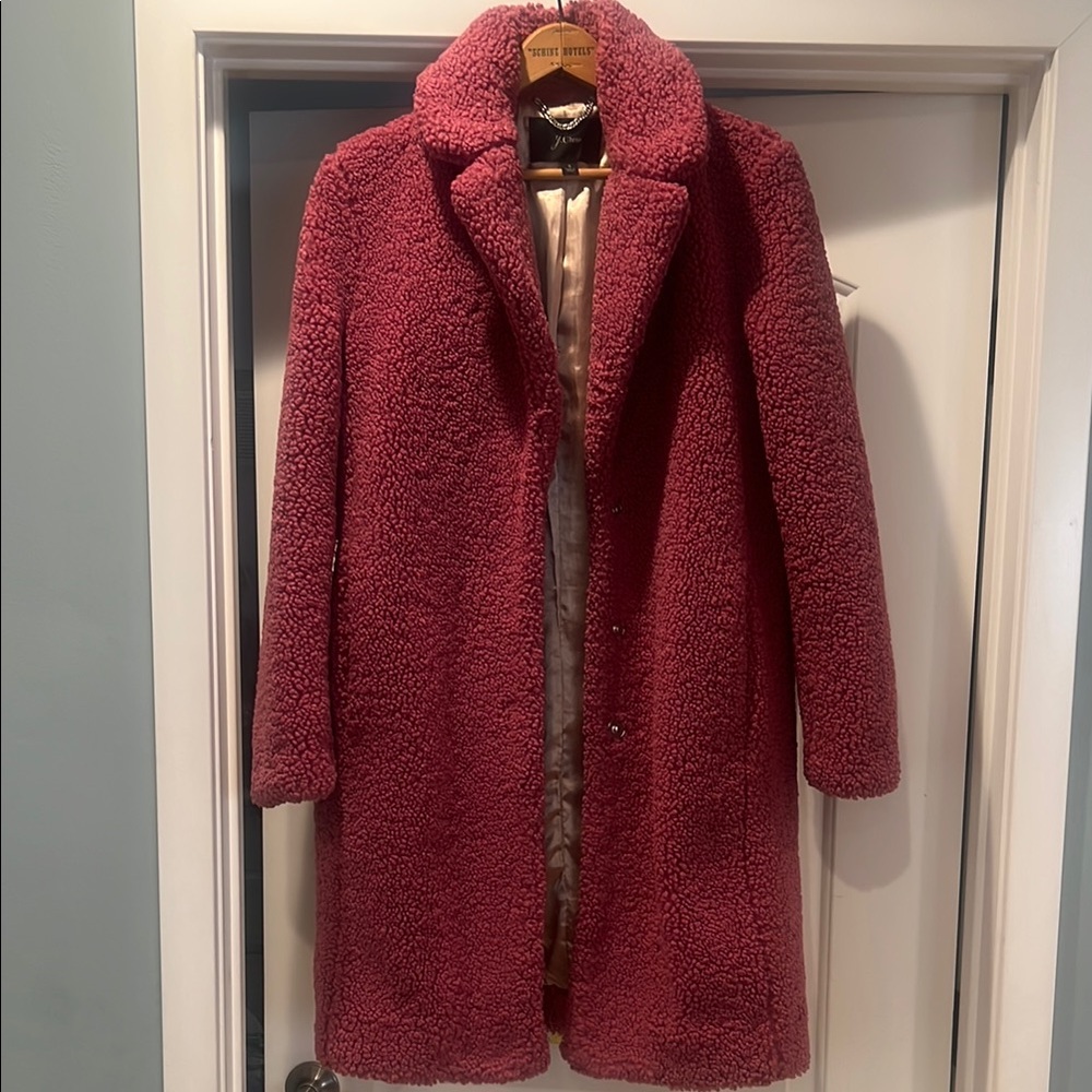 Women's dark pink Teddy Coat